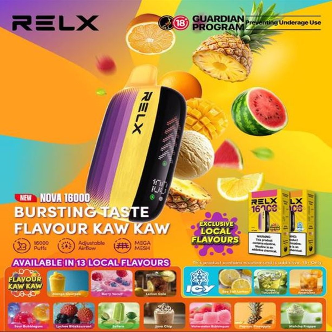 RELX NOVA 16000 RECHARGEABLE DISPOSABLE – sgvapedisposable