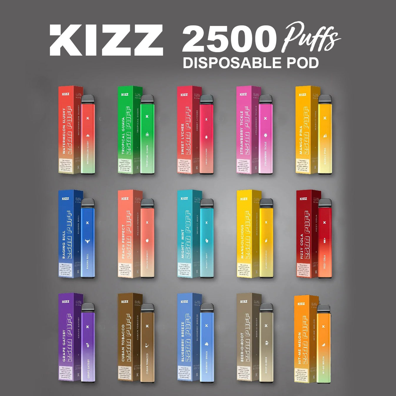 KIZZ PEN 2500 RECHARGEABLE DISPOSABLE sgvapedisposable